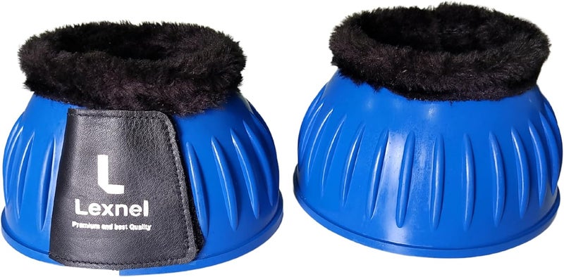 LEXNEL Rubber Bell Boots, Durable Bell Boots for Horse – Superior Hoof Protection and Comfort 1 Pair (Blue, Large) - Image 3
